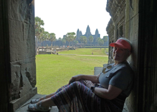 Sitting in an outer library window