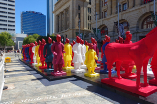 Terracotta Warriers in silk from the Olympics.